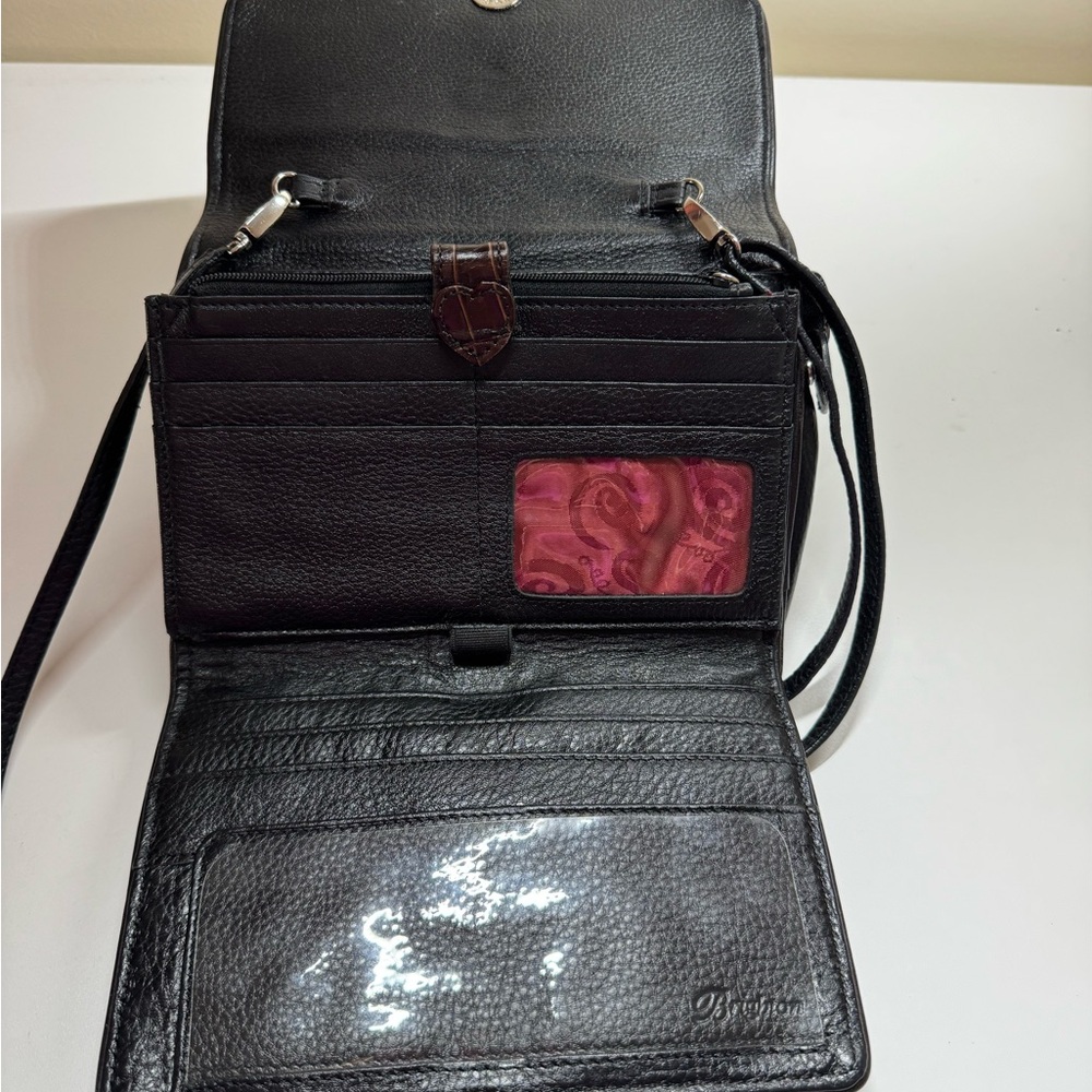 Brighton Nepal Organizer Pebble Italian Crocodile Embossed Leather Crossbody Bag - Picture 8 of 16